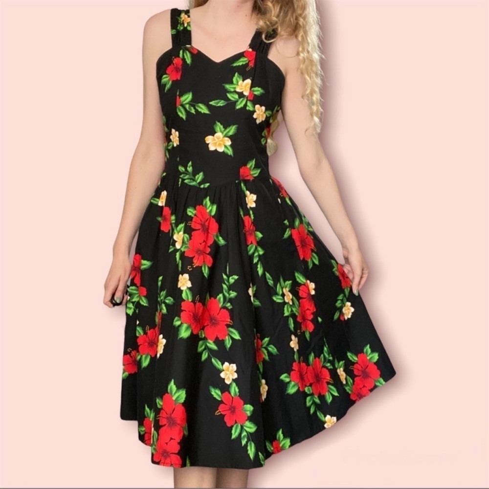Royal Creations Vintage Hawaiian Hibiscus Pinup Dress size S - Picture 2 of 10